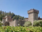 The exterior of Castello di Amorosa winery in Calistoga, Calif.