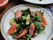 Roasted salmon teams up with fresh avocado and red grapefruit in this heart-healthy salad that follows the Mediterranean diet.