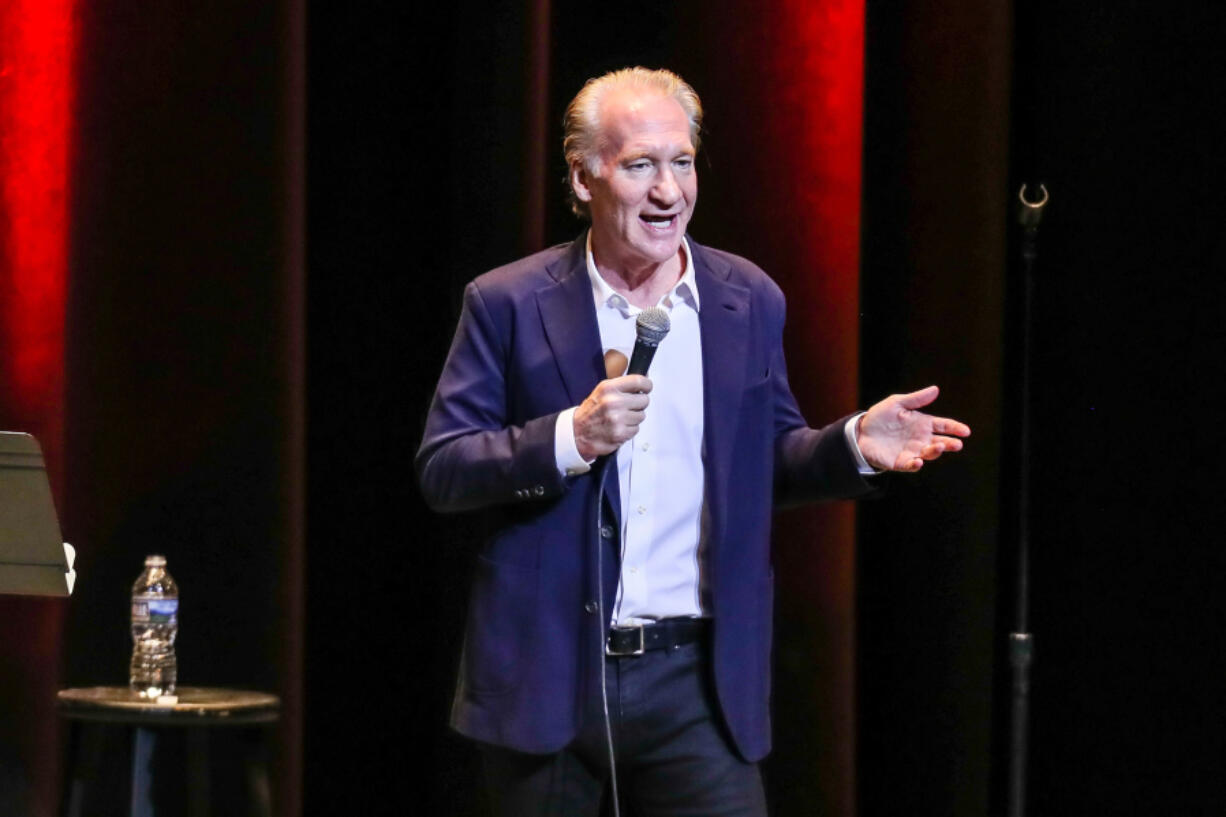 Comedian Bill Maher performs at the Durham Performing Arts Center in Durham, North Carolina, as part of his tour in 2018.