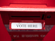 The ballot box in downtown Vancouver is seen on Tuesday morning, March 12, 2024.