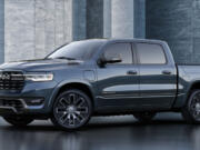 The 2025 Ram 1500 Ramcharger Tungsten electric truck.
