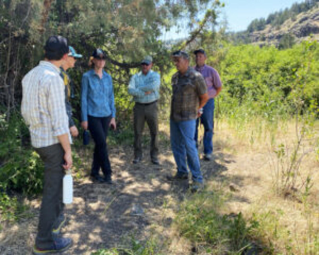 Bureau of Land Management Director Tracy Stone-Manning visits sage brush restoration work near Burns, Oregon (U.S.