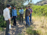 Bureau of Land Management Director Tracy Stone-Manning visits sage brush restoration work near Burns, Oregon (U.S.