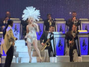 Lady Gaga performs Aug. 31, 2023, during the return of &ldquo;Jazz + Piano&rdquo; at Dolby Live at Park MGM in Las Vegas.