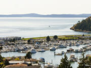 Puget Sound, on the southern end of the Salish Sea, which divides Washington state from British Columbia, Canada.