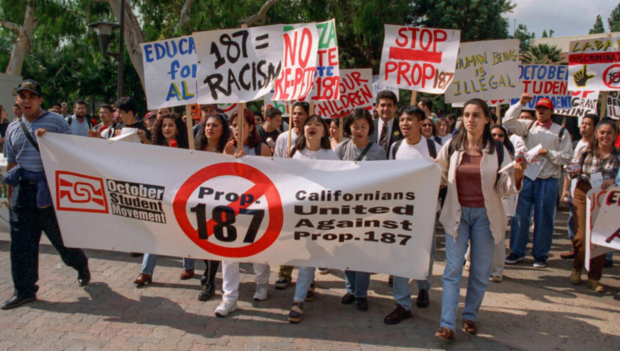 UCLA students protesting against Proposition 187 in 1994.