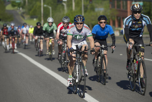 Cyclists hit the road for the Vancouver Bicycle Club's annual Ride Around Clark County. (The Columbian files)