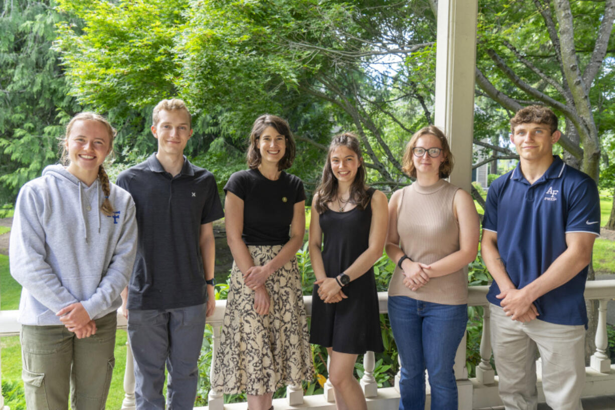 U.S. Rep. Marie Gluesenkamp Perez, D-Skamania, meets with Southwest Washington service academy appointees in late June. (Contributed by U.S. Rep.