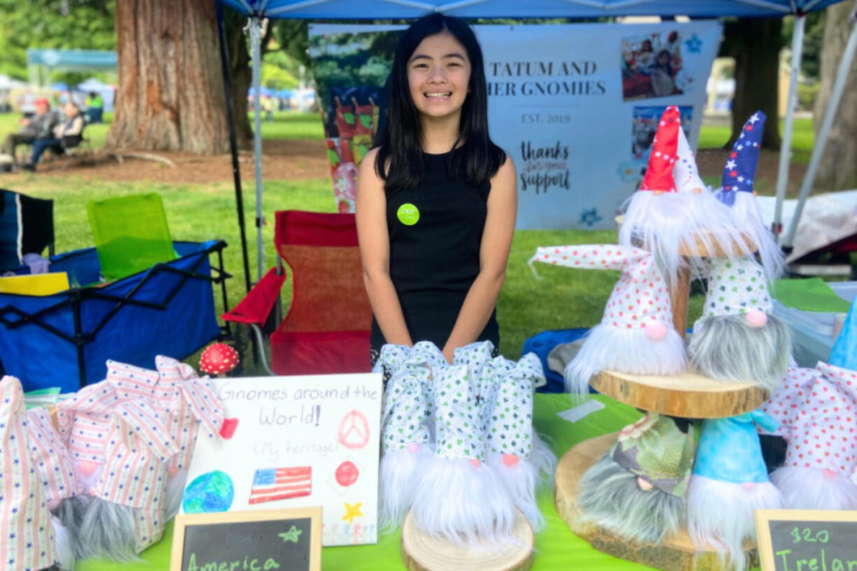 Camas entrepreneur Tatum Talbert, 10, owns Tatum and Her Gnomies.