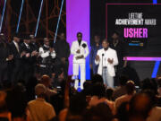 Usher accepts the Lifetime Achievement award during the BET Awards on Sunday, June 30, 2024, at the Peacock Theater in Los Angeles.