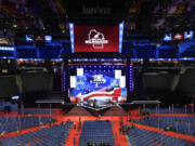 A general view during rehearsals at the 2024 Republican National Convention at the Fiserv Forum, Sunday, July 14, 2024, in Milwaukee.