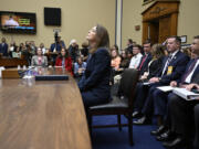 U.S. Secret Service Director Kimberly Cheatle prepares to testify about the attempted assassination of former President Donald Trump at a campaign event in Pennsylvania before the House Oversight and Accountability Committee, at the Capitol, Monday, July 22, 2024 in Washington.