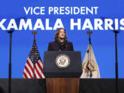 FILE - Vice President Kamala Harris speaks during the American Federation of Teachers&rsquo; 88th national convention, July 25, 2024, in Houston. Harris appears to have energized Democrats in the early days of her candidacy, according to a new poll from the AP-NORC Center for Public Affairs Research that was conducted after President Joe Biden withdrew from the race.