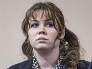 FILE - Hannah Gutierrez-Reed stands by her defense team during her involuntary manslaughter trial March 5, 2024, at the First Judicial District Courthouse in Santa Fe, N.M.