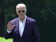 President Joe Biden arrives at the White House from Camp David, Sunday, July 28, 2024.