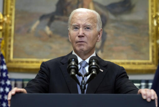 President Joe Biden speaks from the Roosevelt Room of the White House in Washington, Sunday, July 14, 2024, about the apparent assassination attempt of former President Donald Trump at a campaign rally in Pennsylvania.