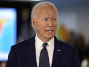 President Joe Biden speaks during a visit to the D.C. Emergency Operations Center, Tuesday, July 2, 2024, in Washington.