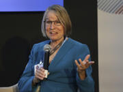 FILE - Rep. Mariannette Miller-Meeks, R-Iowa, attends a panel discussion at the COP27 U.N. Climate Summit, in Sharm el-Sheikh, Egypt, Nov. 11, 2022. House Republicans approved two bills Tuesday, July 9, 2024, rolling back Energy Department efficiency standards for home refrigerators and dishwashers. The bill by Miller-Meeks would curtail Energy Department rules on refrigerators.