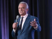 FILE - Independent presidential candidate Robert F. Kennedy Jr. speaks during the Libertarian National Convention in Washington, May 24, 2024. With early voting set to begin in late September in some states, there are signs that groups are trying to affect the outcome by using deceptive means. In most cases, in ways that would benefit Donald Trump by whittling away President Joe Biden&rsquo;s already tepid standing with the Democratic Party&rsquo;s base by offering left-leaning, third-party alternatives. Libertarians in Colorado want to put Kennedy Jr.