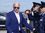 President Joe Biden arrives at Harrisburg International Airport after attending a campaign rally, in Harrisburg, Pa., on Sunday, July 7, 2024.