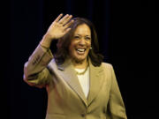 Vice President Kamala Harris arrives for an Asian and Pacific Islander American Vote Town Hall, Saturday, July 13, 2024, in Philadelphia.