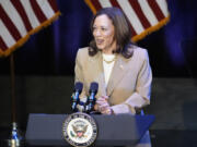 Vice President Kamala Harris delivers remarks at a campaign event in Pittsfield, Mass., Saturday, July 27, 2024.