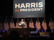 Vice President Kamala Harris delivers remarks at a campaign event in Pittsfield, Mass., Saturday, July 27, 2024.