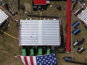 The Butler Farm Show, site of a campaign rally for Republican presidential candidate former President Donald Trump, is seen Monday July 15, 2024 in Butler, Pa. Trump was wounded on July 13 during an assassination attempt while speaking at the rally. (AP Photo/Gene J.