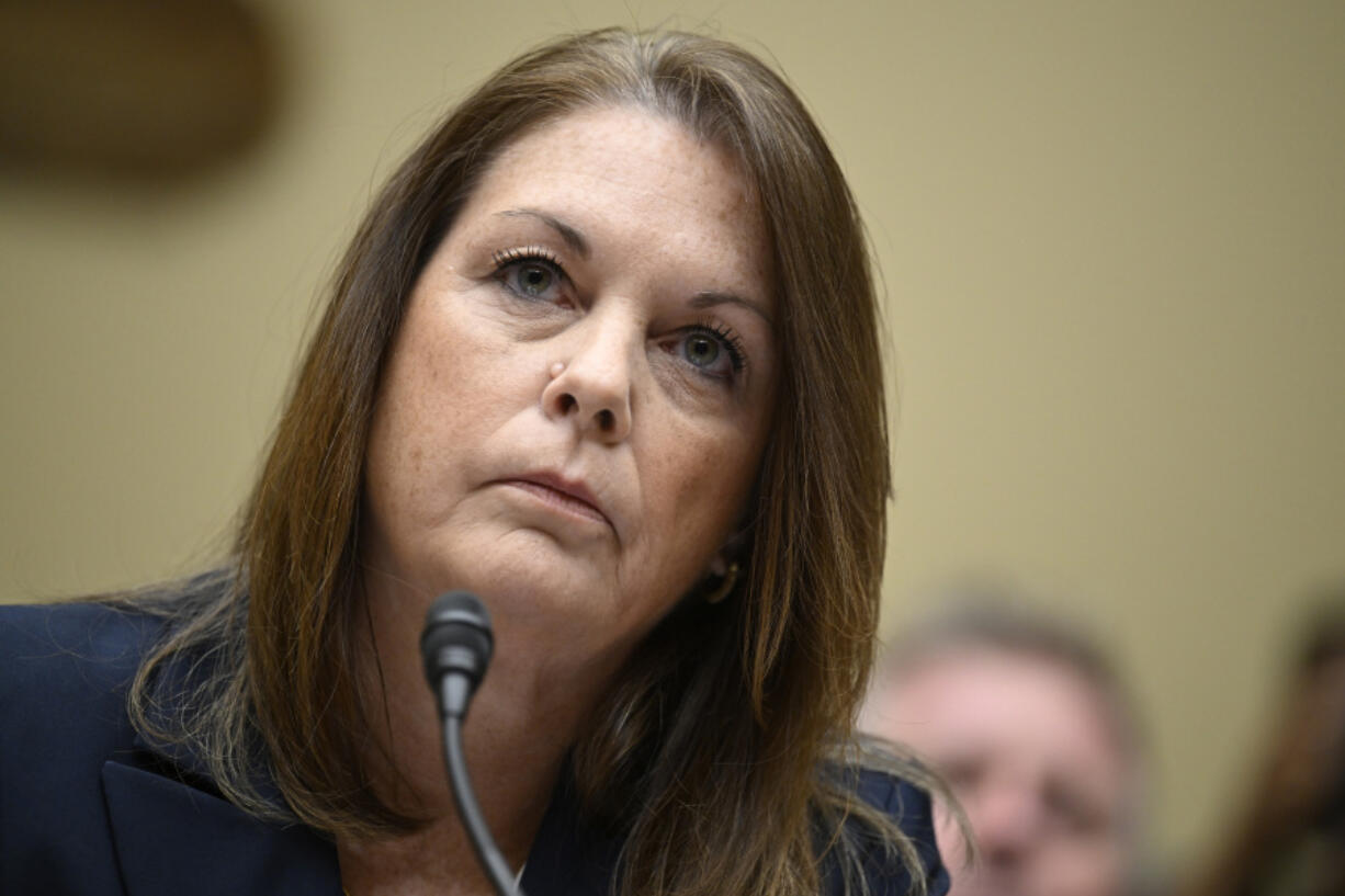 U.S. Secret Service Director Kimberly Cheatle testifies about the attempted assassination of former President Donald Trump at a campaign event in Pennsylvania before the House Oversight and Accountability Committee, at the Capitol, Monday, July 22, 2024 in Washington.