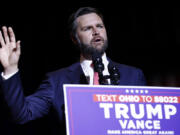 Republican vice presidential candidate Sen. JD Vance, R-Ohio, speaks during a rally in his home town of Middletown, Ohio, Monday, July 22, 2024.