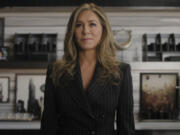 This image released by Apple TV+ shows Jennifer Aniston in a scene from &ldquo;The Morning Show.&rdquo; (Apple TV+ via AP)