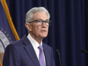 FILE - Federal Reserve Board Chair Jerome Powell speaks at a news conference at the Federal Reserve in Washington, June 12, 2024. Powell testifies to the Senate Banking Committee on Tuesday, July 9, 2024.