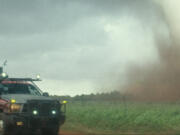 This image released by Universal Pictures shows a scene from &ldquo;Twisters.&rdquo; (Universal Pictures via AP)