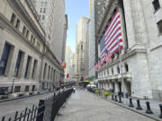 FILE - The New York Stock Exchange is shown on July 16, 2024, in New York. Shares have fallen in Asia on Friday, July 19, 2024, after a broad washout across Wall Street dragged U.S. stocks lower.