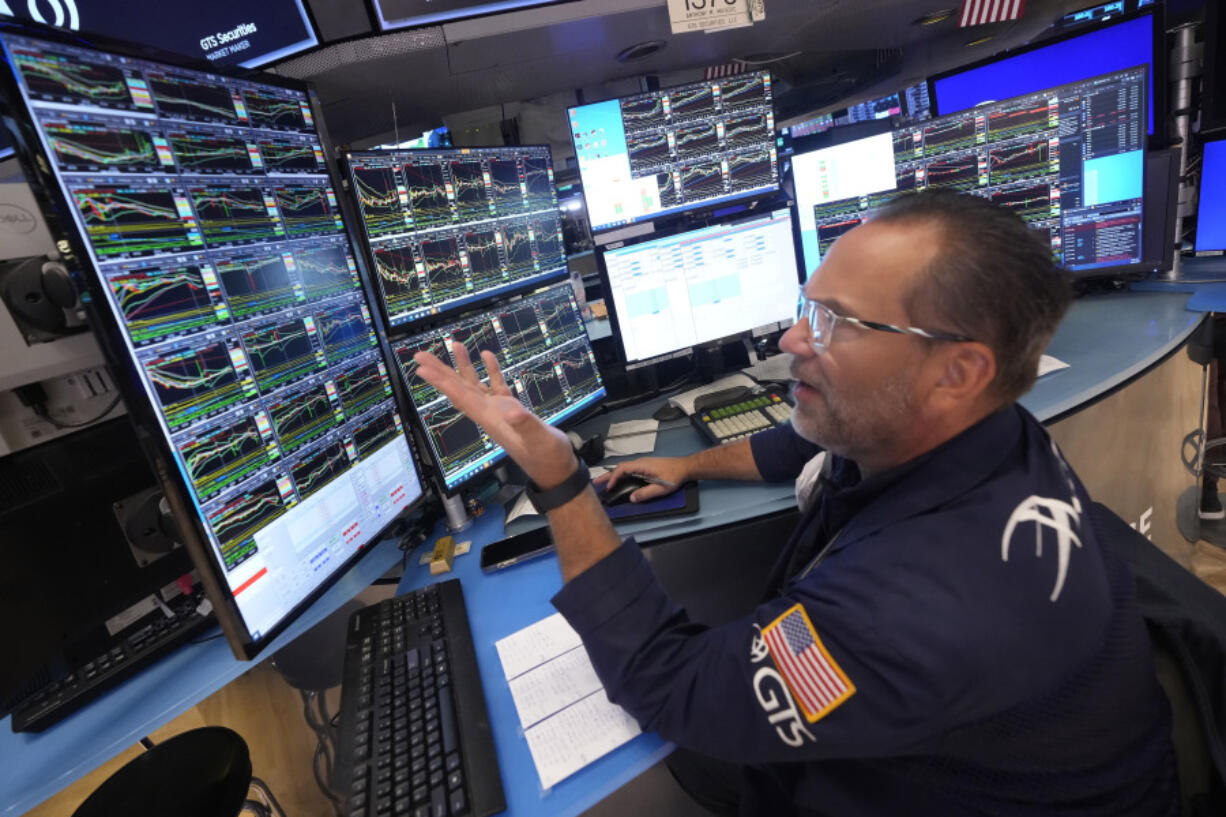 Specialist Anthony Matesic works on the floor of the New York Stock Exchange, Monday, July 22, 2024. U.S. stocks are climbing Monday and clawing back some of the losses from their worst week since April.