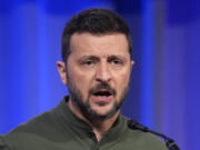 Ukraine&#039;s President Volodymyr Zelenskyy speaks at the 2024 summer meeting of the National Governors Association, Friday, July 12, 2024, in Salt Lake City.