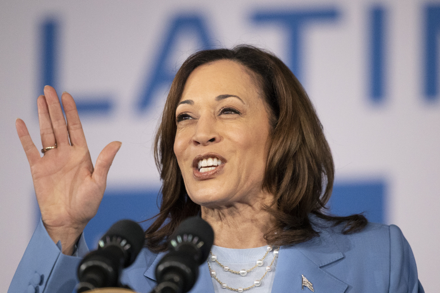 Vice President Kamala Harris speaks during a post debate campaign rally, Friday, June 28, 2024, in Las Vegas.