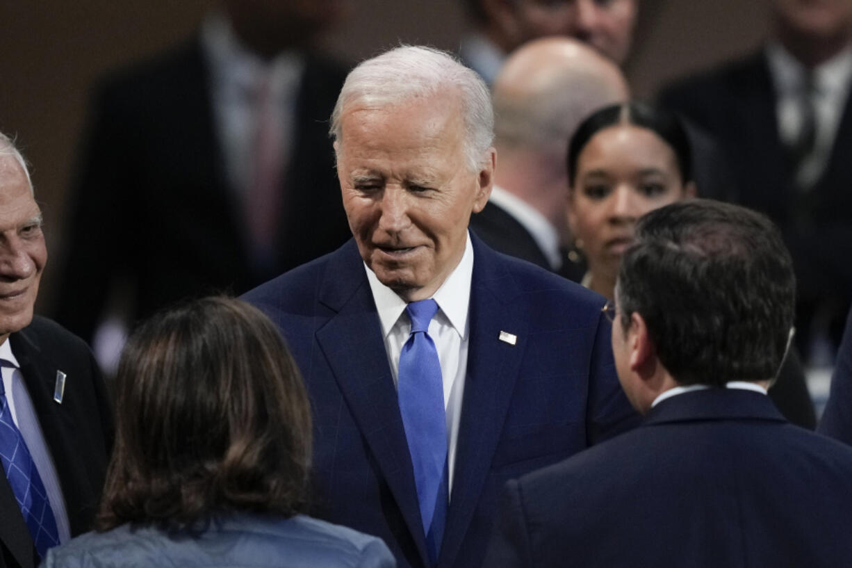 President Joe Biden arriving to attend the Working Session II of the NATO Summit in Washington, Thursday, July 11, 2024.(AP Photo/Matt Rourke)