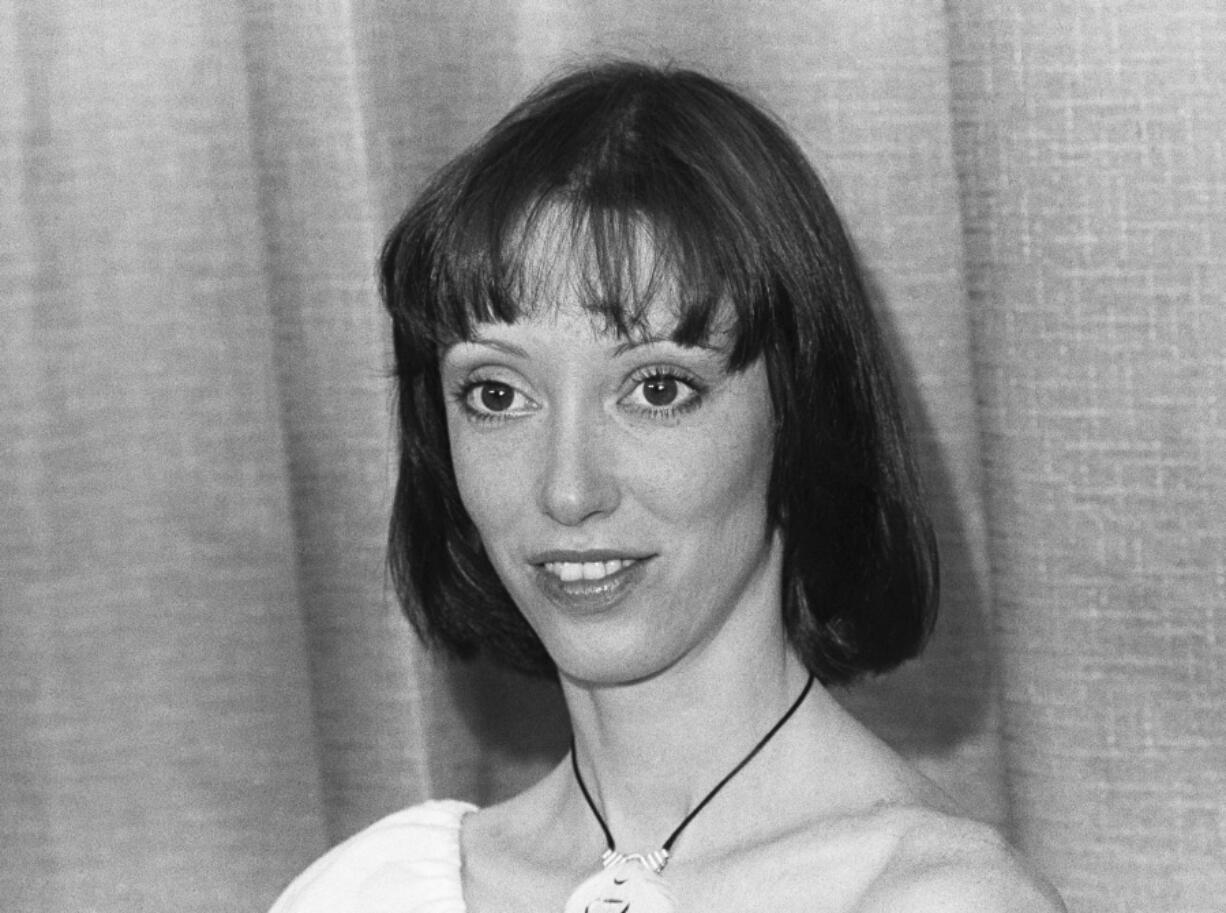 FILE - In this May 23, 1977, file photo, actress Shelley Duvall is seen in Cannes, France. Duvall, whose wide-eyed, winsome presence was a mainstay in the films of Robert Altman and who co-starred in Stanley Kubrick&#039;s &ldquo;The Shining,&rdquo; has died. She was 75.