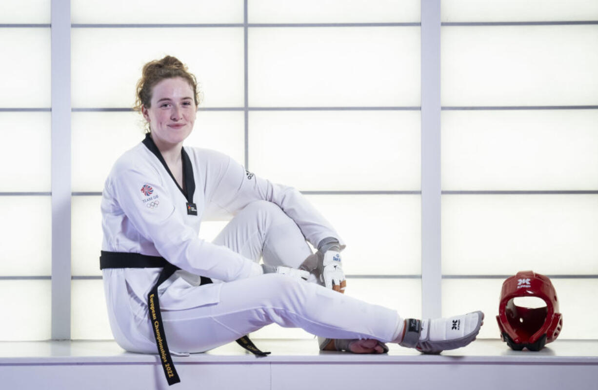 Rebecca McGowan poses during a training session July 16 at the National Taekwondo Centre in Manchester, England.