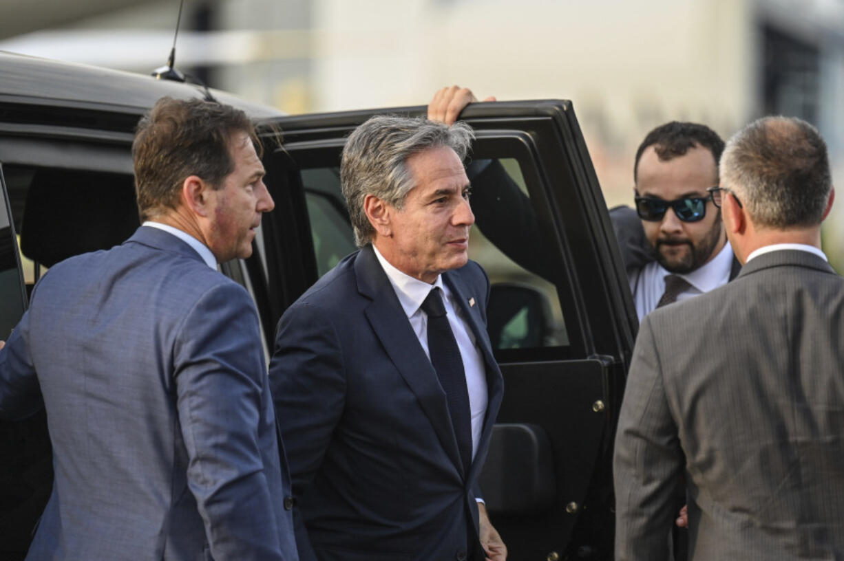 U.S. Secretary of State Antony Blinken exits a vehicle as he prepares for departure from the Ninoy Aquino International Airport in Pasay, a suburb of Manila, Philippines, Tuesday, July 30, 2024.