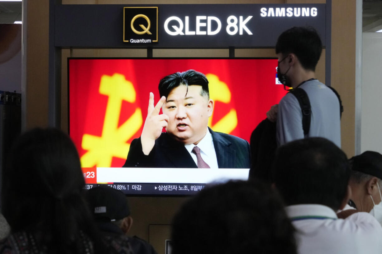 A TV screen shows an image of North Korean leader Kim Jong Un during a news program at Seoul Railway Station in Seoul, South Korea, Tuesday, July 2, 2024. North Korea said Tuesday it had test-fired a new tactical ballistic missile capable of carrying a huge warhead, as the country is pushing to modernize its weapons arsenal to cope with what it calls U.S.-led threats.