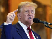 FILE - Former President Donald Trump speaks during a news conference at Trump Tower, May 31, 2024, in New York. Trump&rsquo;s lawyers have sent a letter to the Manhattan judge in his hush money criminal case seeking permission to file a motion to set aside the verdict. The letter to Judge Juan M. Merchan cited the U.S. Supreme Court&rsquo;s ruling on July 1 and asked the judge to delay Trump&rsquo;s sentencing while he weighs the high court&rsquo;s decision and how it could influence the New York case.