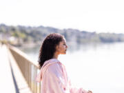 Hannah Power, 18, is photographed at Redondo Park near her home in Federal Way, Wash. on Tuesday, July 16, 2024. Power was commercially sexually exploited by a man she met on Tinder in June 2022, when she was 16. The man met her in a hotel in Lynnwood and had her perform on Chaturbate, a popular online platform with uncensored live webcam shows. After that night, Hannah decided to drop out of high school and has been struggling with depression and anxiety stemming from the exploitation.