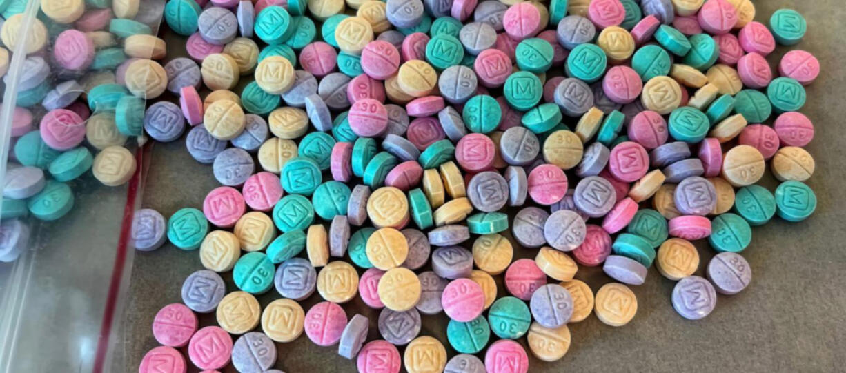 Rainbow fentanyl pills and powder come in a variety of colors, shapes and sizes.