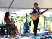 Folk duo Raven Fables performs at the 2023 Washougal Songcraft Festival. Raven Fables consists of Stephanie Corbell and husband Christopher, co-founders of the festival.