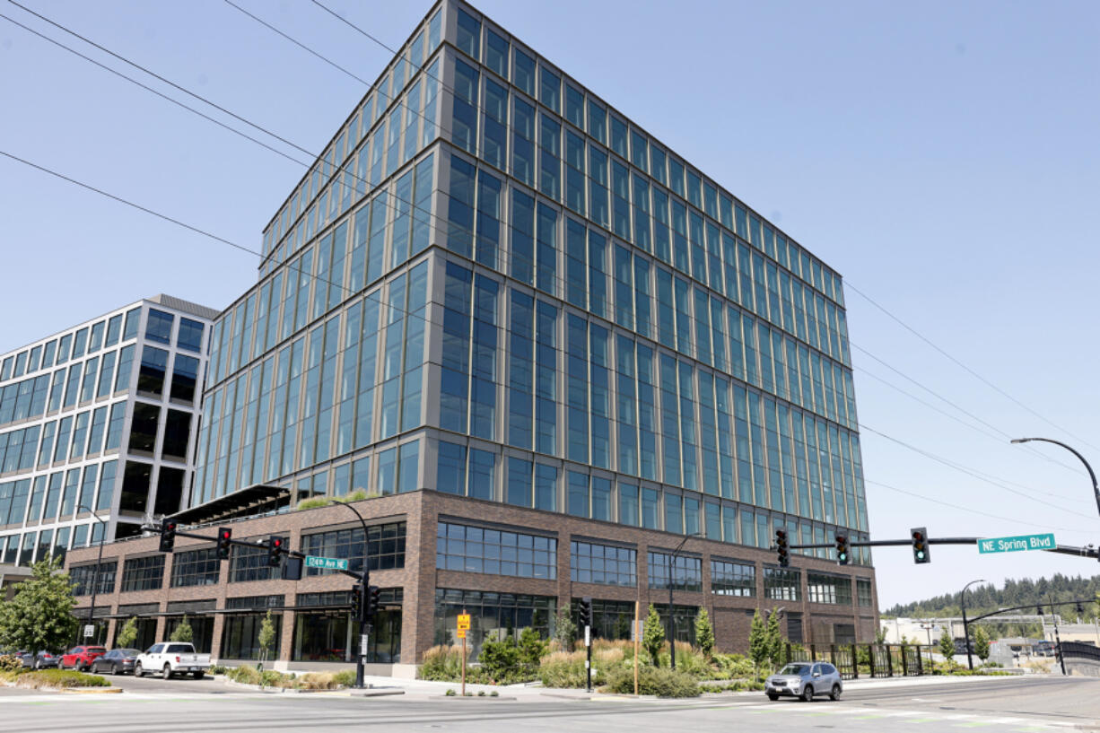 Spring District Block 6, an office tower, and buildings in Bellevue on Friday, July 26, 2024.