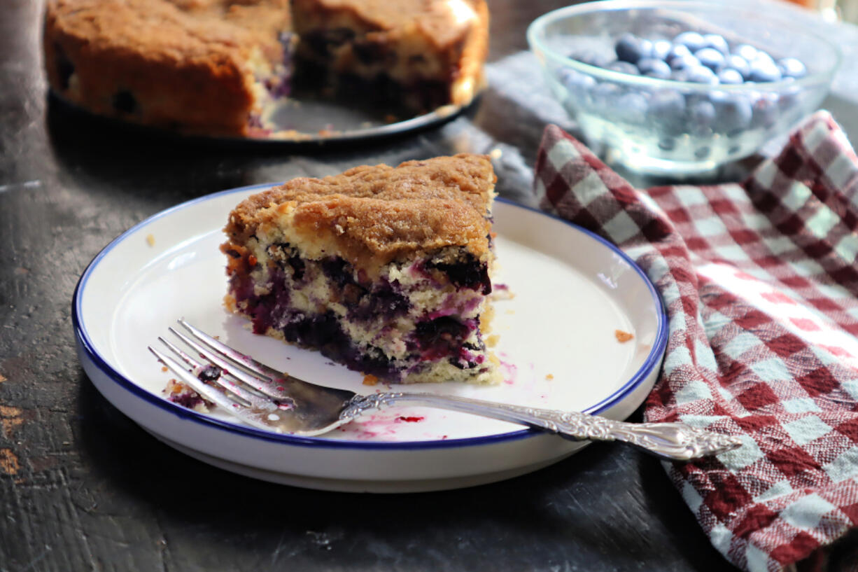 Blueberry coffee cake is the perfect seasonal breakfast for a summer morning.