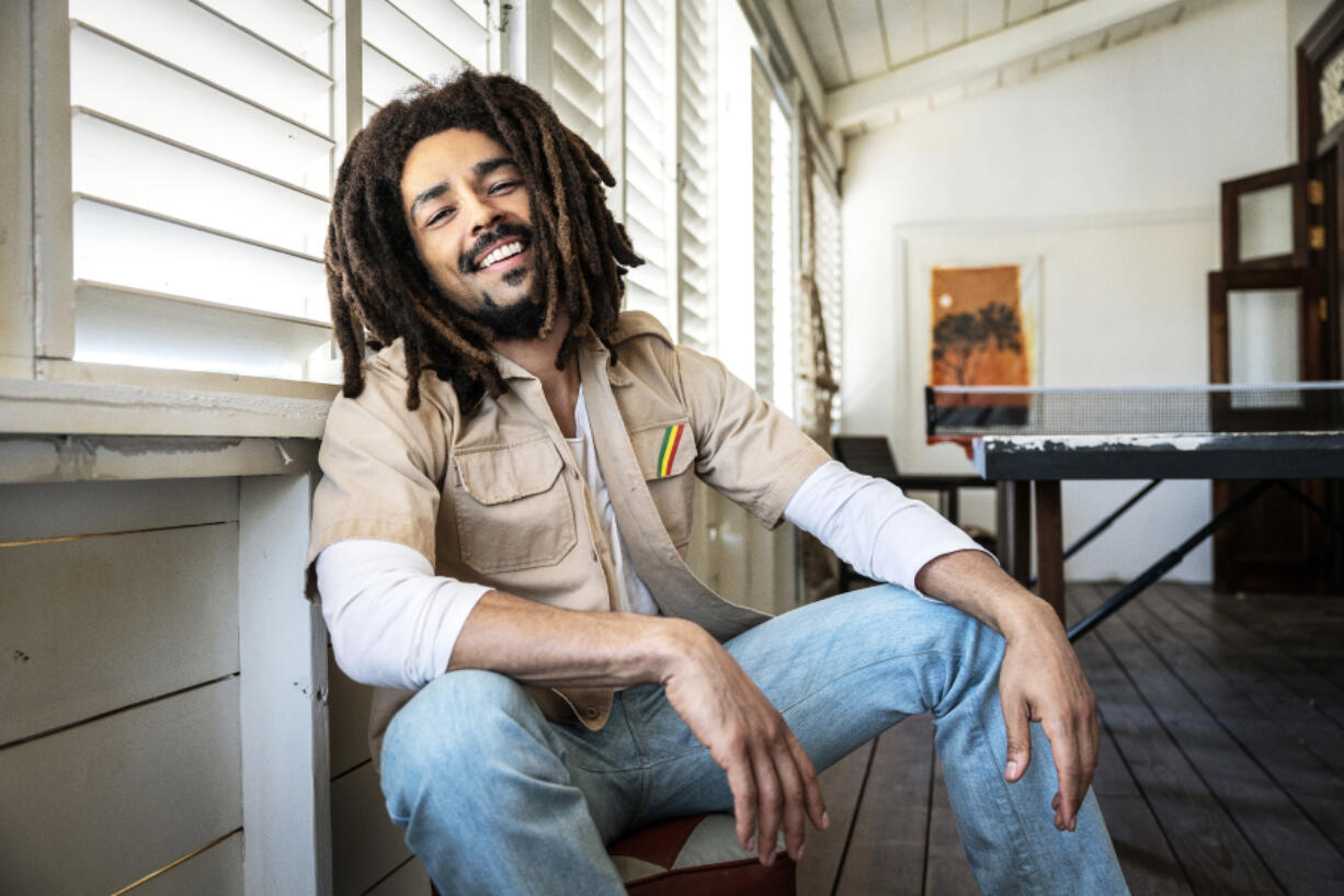 Kinglsey Ben-Adir as Bob Marley in &ldquo;Bob Marley: One Love.&rdquo; (Chiabella James/Paramount Pictures)