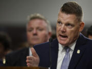 Acting U.S. Secret Service Director Ronald Rowe Jr. testifies before a joint hearing of the Senate Judiciary and Homeland Security and Government Affairs committees in the Dirksen Senate Office Building on Capitol Hill on July 30, 2024, in Washington, D.C. Senators grilled Rowe and Deputy Federal Bureau of Investigation Director Paul Abbate about the events leading to the July 13 attempted assassination of former U.S. President Donald Trump, days before he accepted the Republican presidential nomination for the third time.